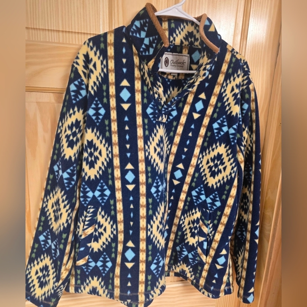 Outback Navy and Yellow Geometric Women's Jacket